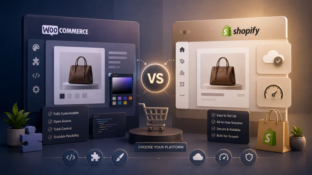 مقارنة WooCommerce وShopify لاختيار منصة المتجر